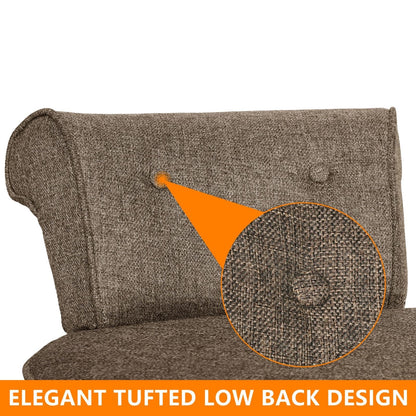 Tabouret de coiffeuse VEIKOUS avec dossier bas et pieds en bois - 17,3 x 15,7 x 25,1