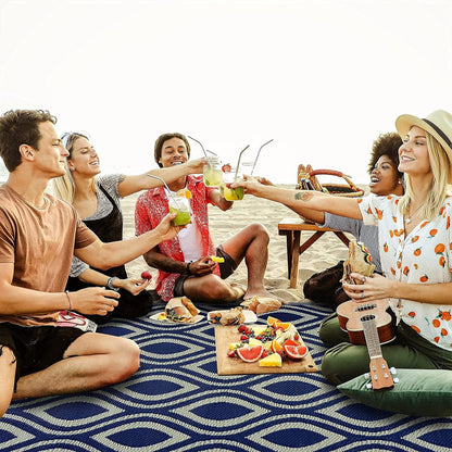 Tapis de sol/tapis d'extérieur léger et réversible Venice en plastique recyclé