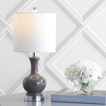 Lampe de table à LED Vermont 22 en verre/métal, blanche (lot de 2) par JONATHAN Y