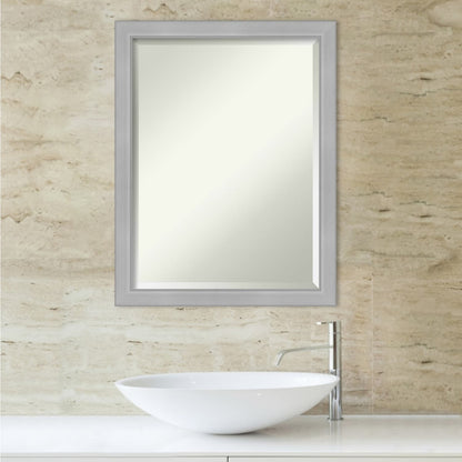 Miroir mural biseauté pour salle de bain - Cadre Vista en nickel brossé