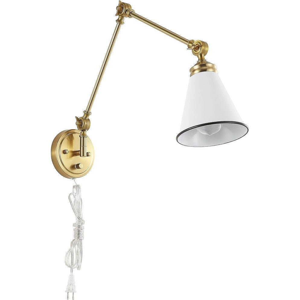 Applique murale industrielle WINGBO à bras articulé avec abat-jour en métal, lot de 2...