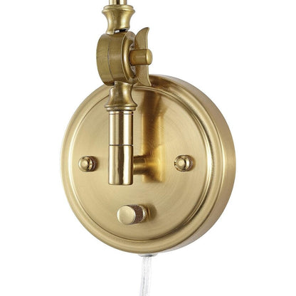 Applique murale industrielle WINGBO à bras articulé avec abat-jour en métal, lot de 2...