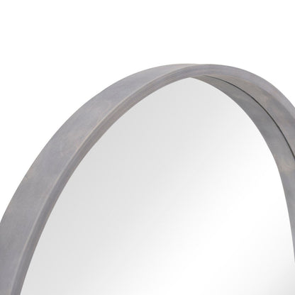 Miroir mural rond classique de style ferme avec cadre en bois