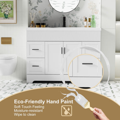 Ensemble de meuble-lavabo Wavy Line 30/36/48 avec lavabo et robinet