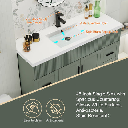 Ensemble de meuble-lavabo Wavy Line 30/36/48 avec lavabo et robinet