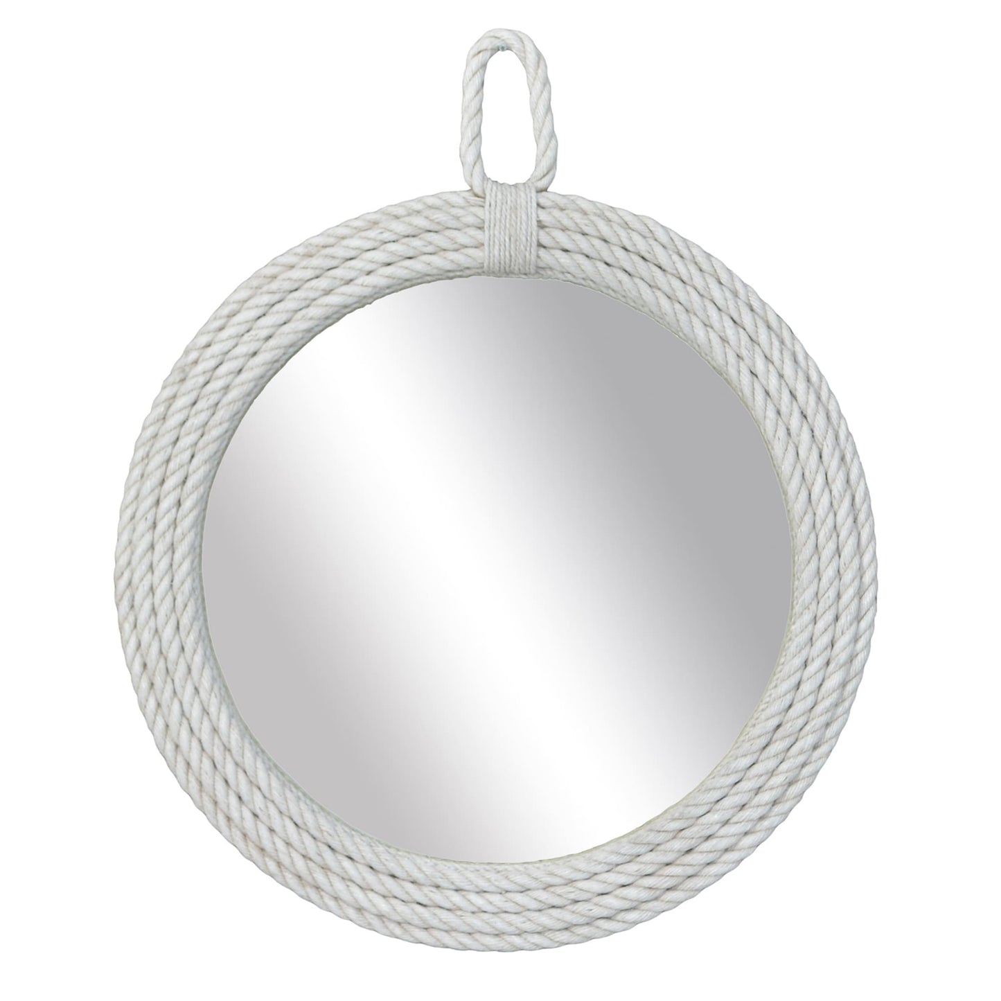 Miroir mural rond en corde de Manille blanche par East at Main