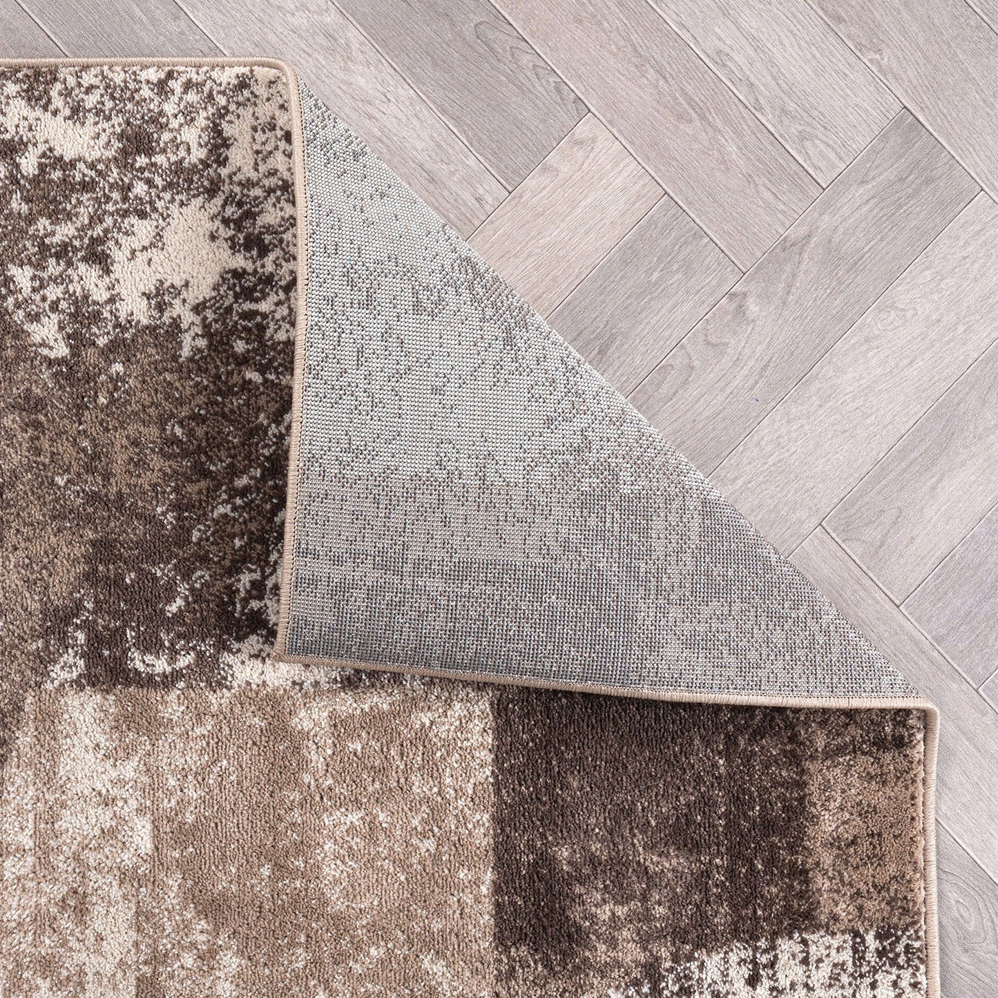 Tapis rond abstrait en polypropylène fabriqué à la machine par World Rug Gallery