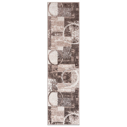 Tapis rond abstrait en polypropylène fabriqué à la machine par World Rug Gallery