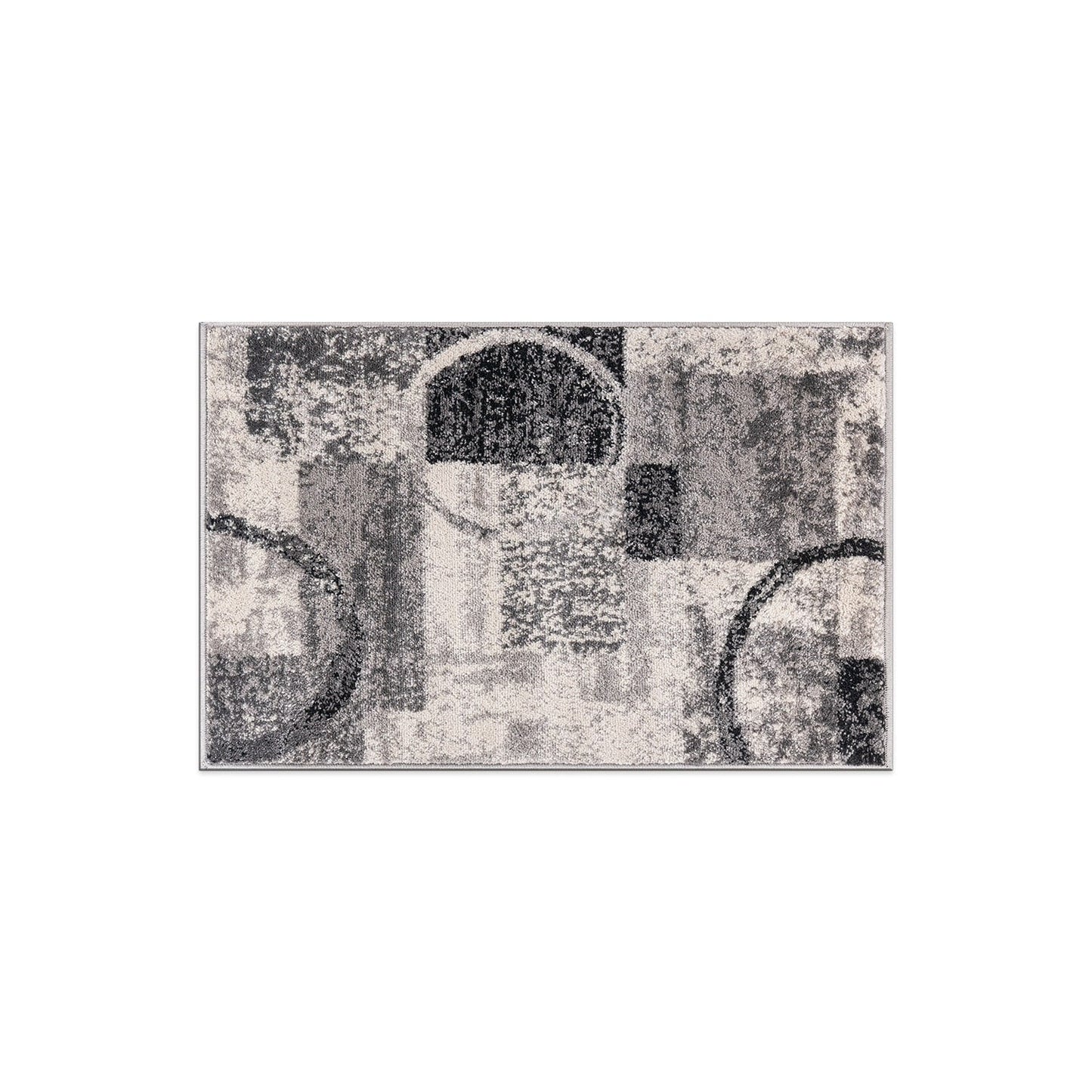 Tapis rond abstrait en polypropylène fabriqué à la machine par World Rug Gallery