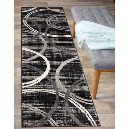 Tapis contemporain à motif de cercles abstraits, collection World Rug Gallery