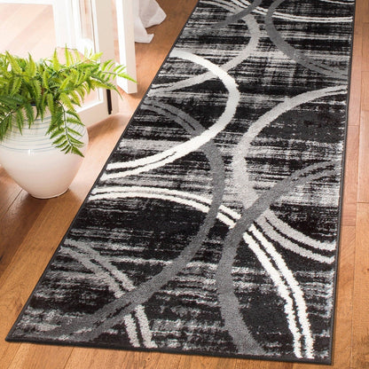 Tapis contemporain à motif de cercles abstraits, collection World Rug Gallery