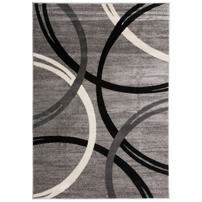 Tapis contemporain à motif de cercles abstraits, collection World Rug Gallery