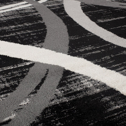 Tapis contemporain à motif de cercles abstraits, collection World Rug Gallery