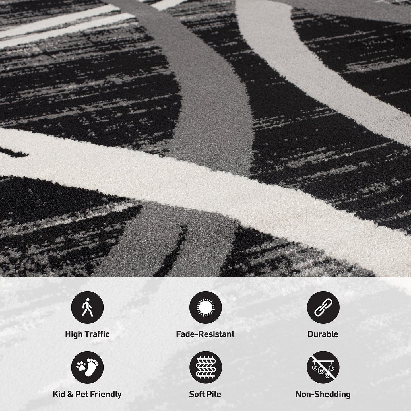 Tapis contemporain à motif de cercles abstraits, collection World Rug Gallery