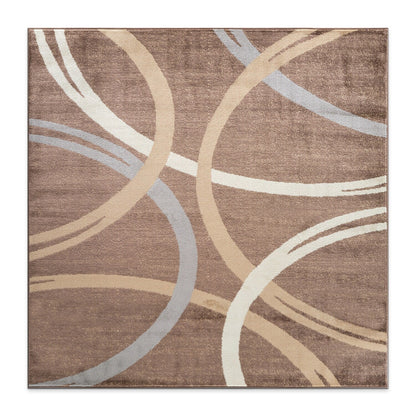 Tapis contemporain à motif de cercles abstraits, collection World Rug Gallery