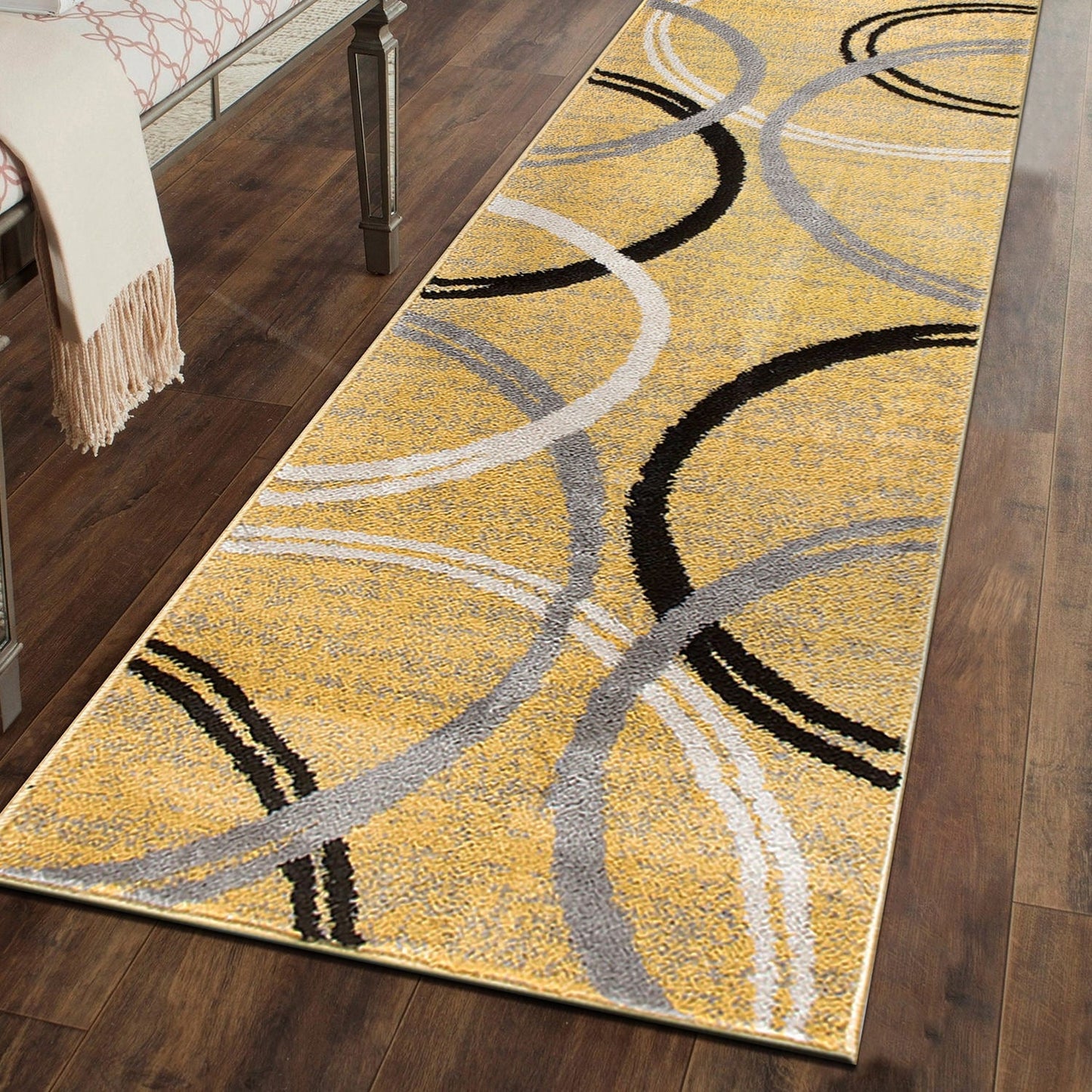Tapis contemporain à motif de cercles abstraits, collection World Rug Gallery