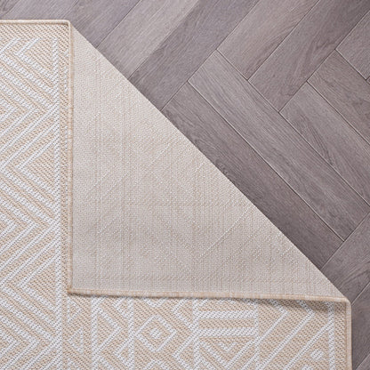 Tapis d'intérieur/extérieur texturé géométrique bohème vieilli World Rug Gallery