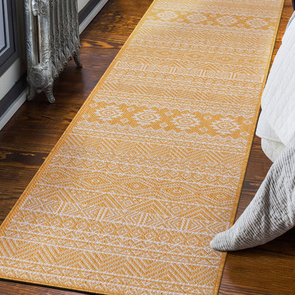 Tapis d'intérieur/extérieur texturé géométrique bohème vieilli World Rug Gallery