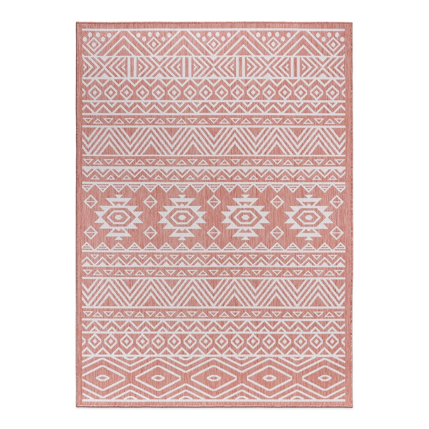 Tapis d'intérieur/extérieur texturé géométrique bohème vieilli World Rug Gallery