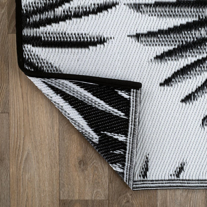 Tapis d'extérieur réversibles en plastique recyclé à motif floral tropical de World Rug Gallery