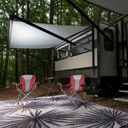 Tapis d'extérieur réversibles en plastique recyclé à motif floral tropical de World Rug Gallery