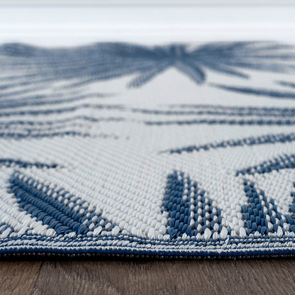 Tapis d'extérieur réversibles en plastique recyclé à motif floral tropical de World Rug Gallery