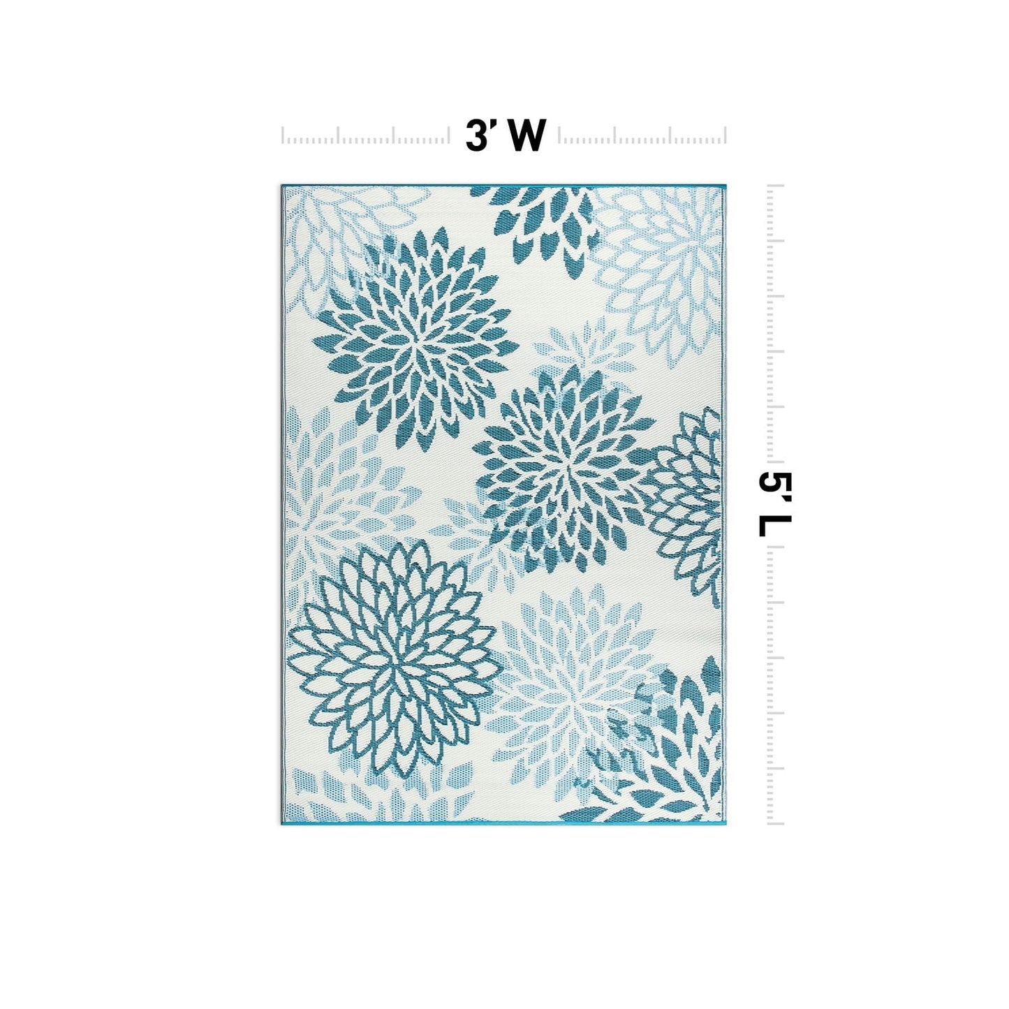 Tapis d'extérieur réversibles modernes à motif floral Aloha en plastique recyclé de World Rug Gallery