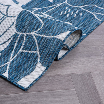 Tapis d'intérieur/extérieur moderne à motif floral texturé World Rug Gallery