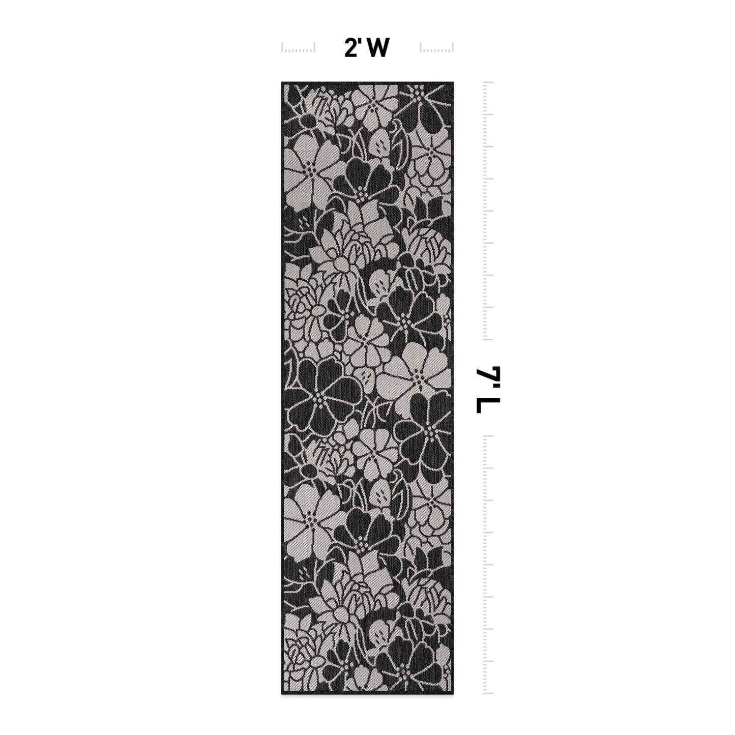 Tapis d'intérieur/extérieur moderne à motif floral texturé World Rug Gallery