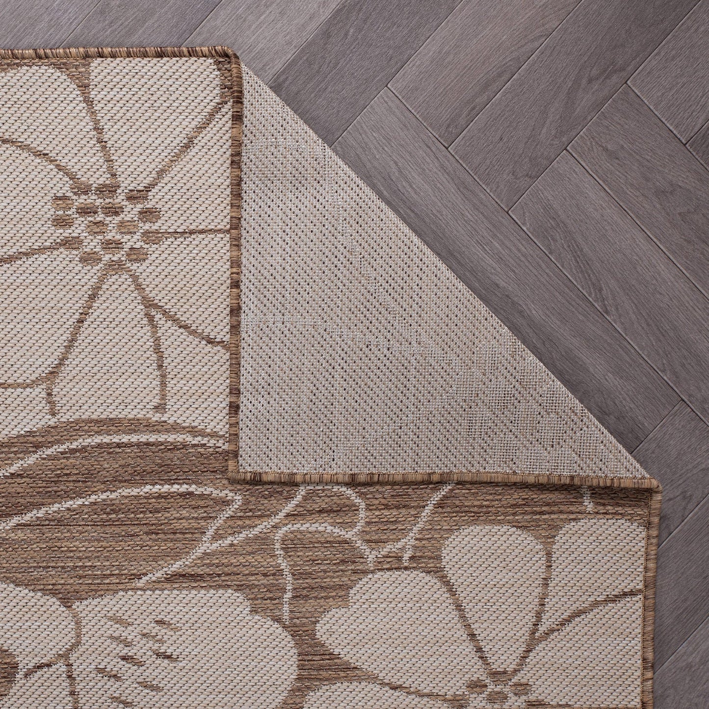 Tapis d'intérieur/extérieur moderne à motif floral texturé World Rug Gallery