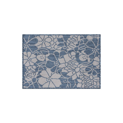 Tapis d'intérieur/extérieur moderne à motif floral texturé World Rug Gallery