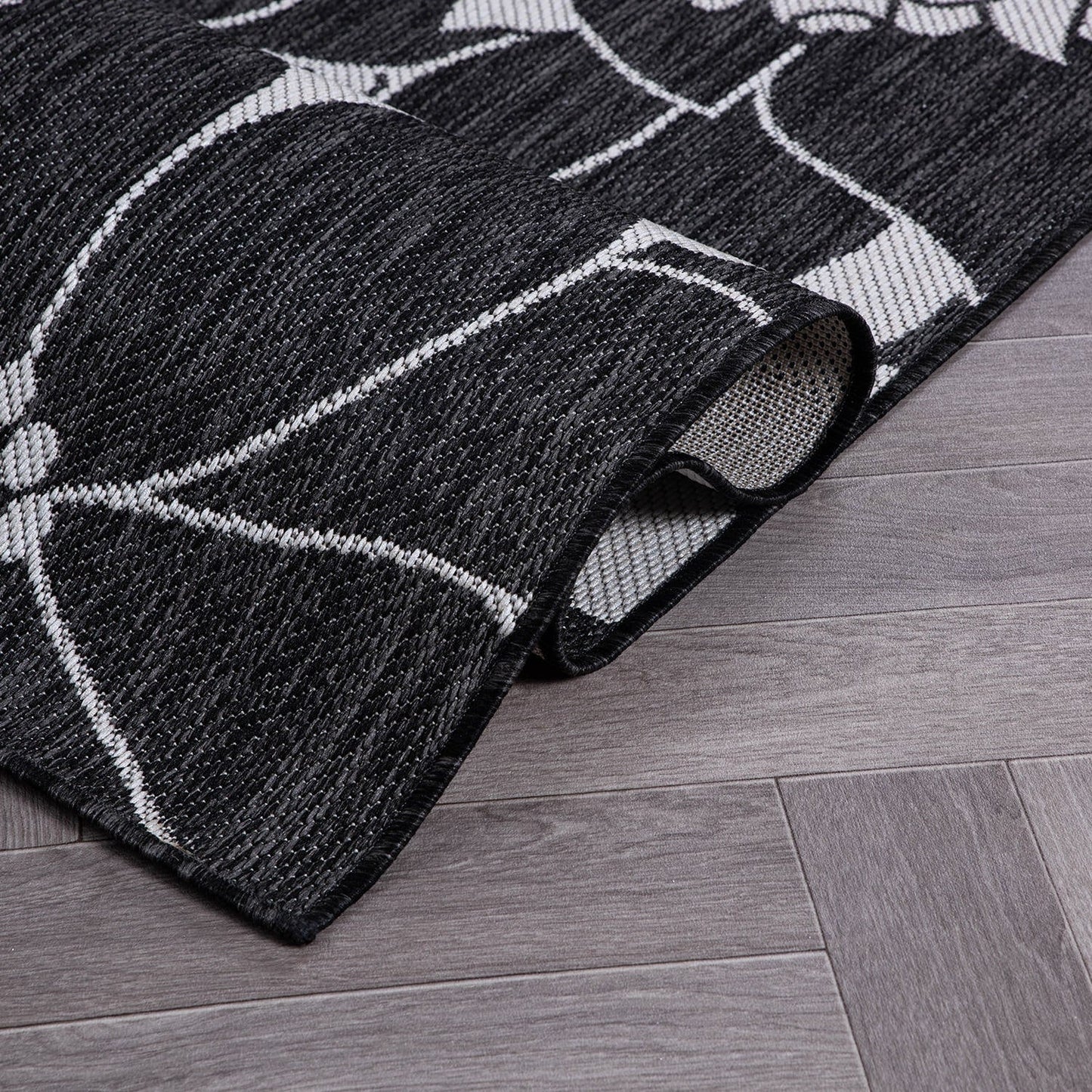 Tapis d'intérieur/extérieur moderne à motif floral texturé World Rug Gallery