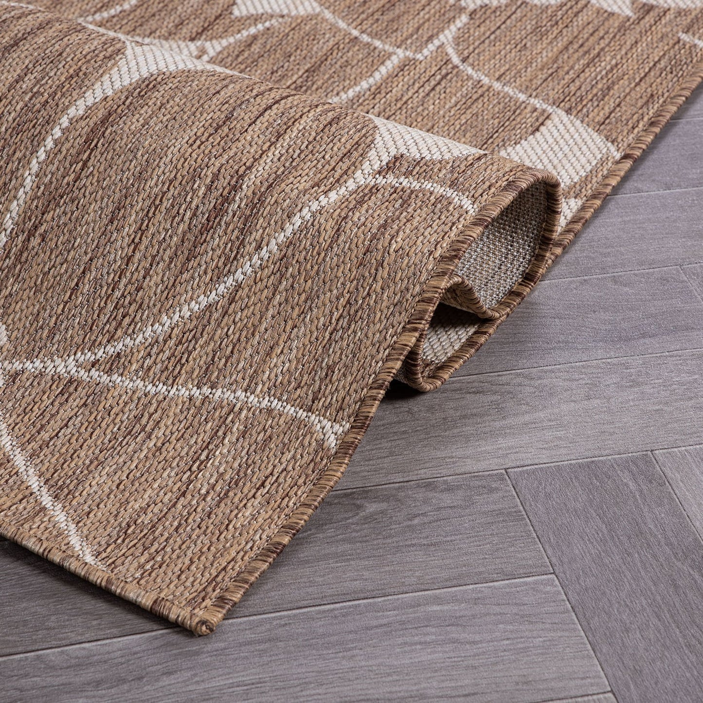 Tapis d'intérieur/extérieur moderne à motif floral texturé World Rug Gallery