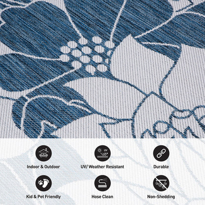 Tapis d'intérieur/extérieur moderne à motif floral texturé World Rug Gallery