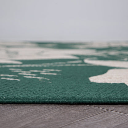 Tapis d'intérieur/extérieur moderne à motif floral texturé World Rug Gallery