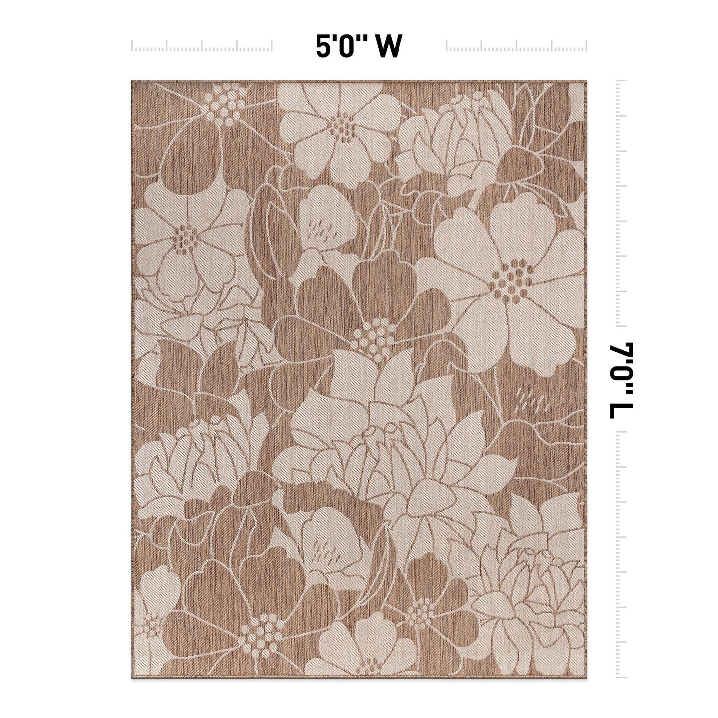 Tapis d'intérieur/extérieur moderne à motif floral texturé World Rug Gallery