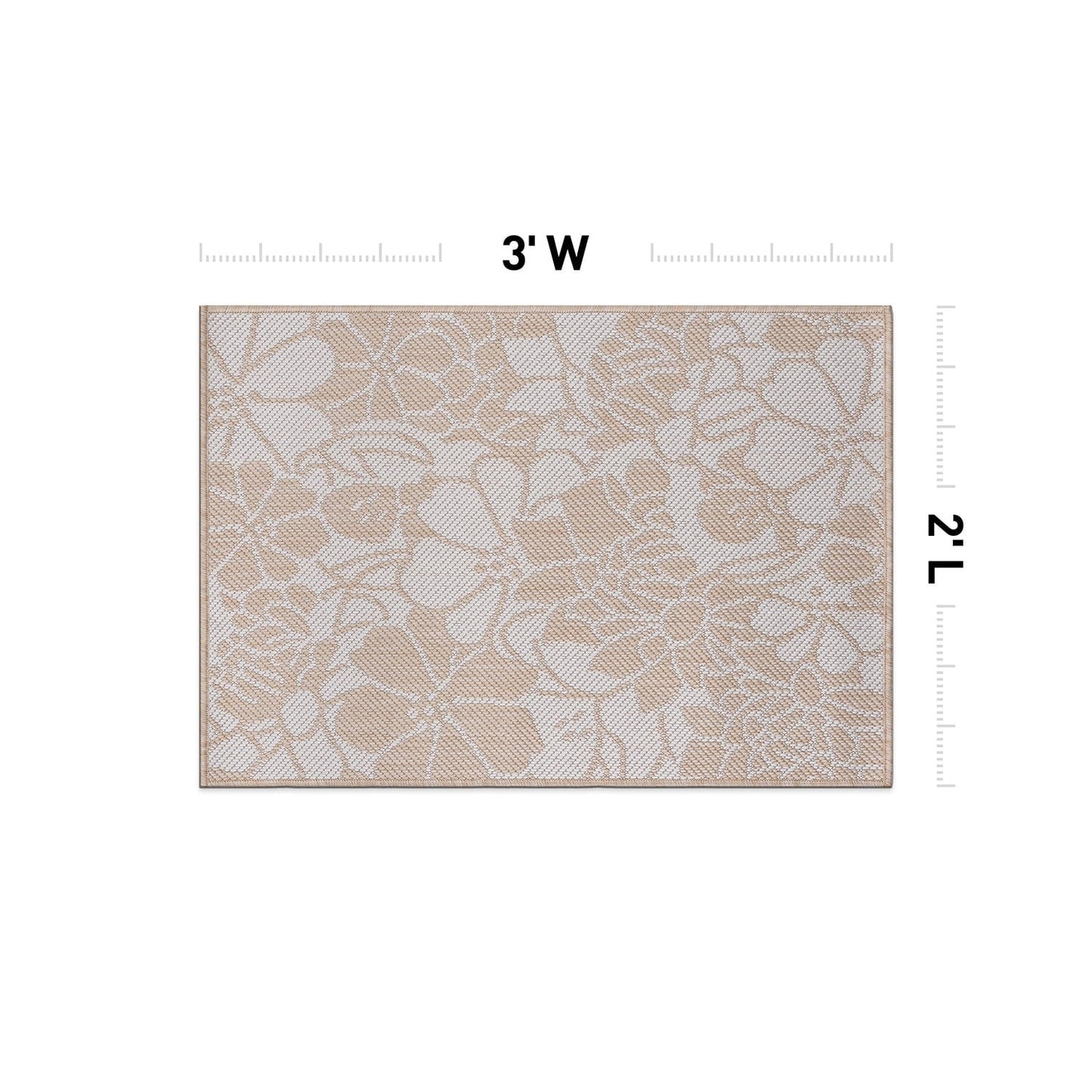 Tapis d'intérieur/extérieur moderne à motif floral texturé World Rug Gallery