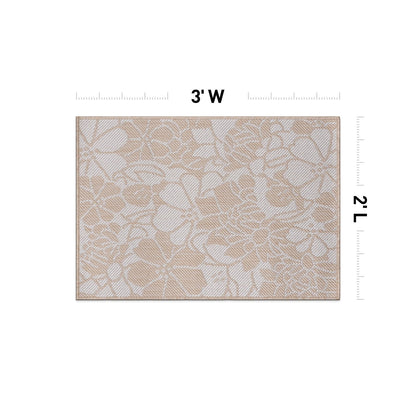 Tapis d'intérieur/extérieur moderne à motif floral texturé World Rug Gallery