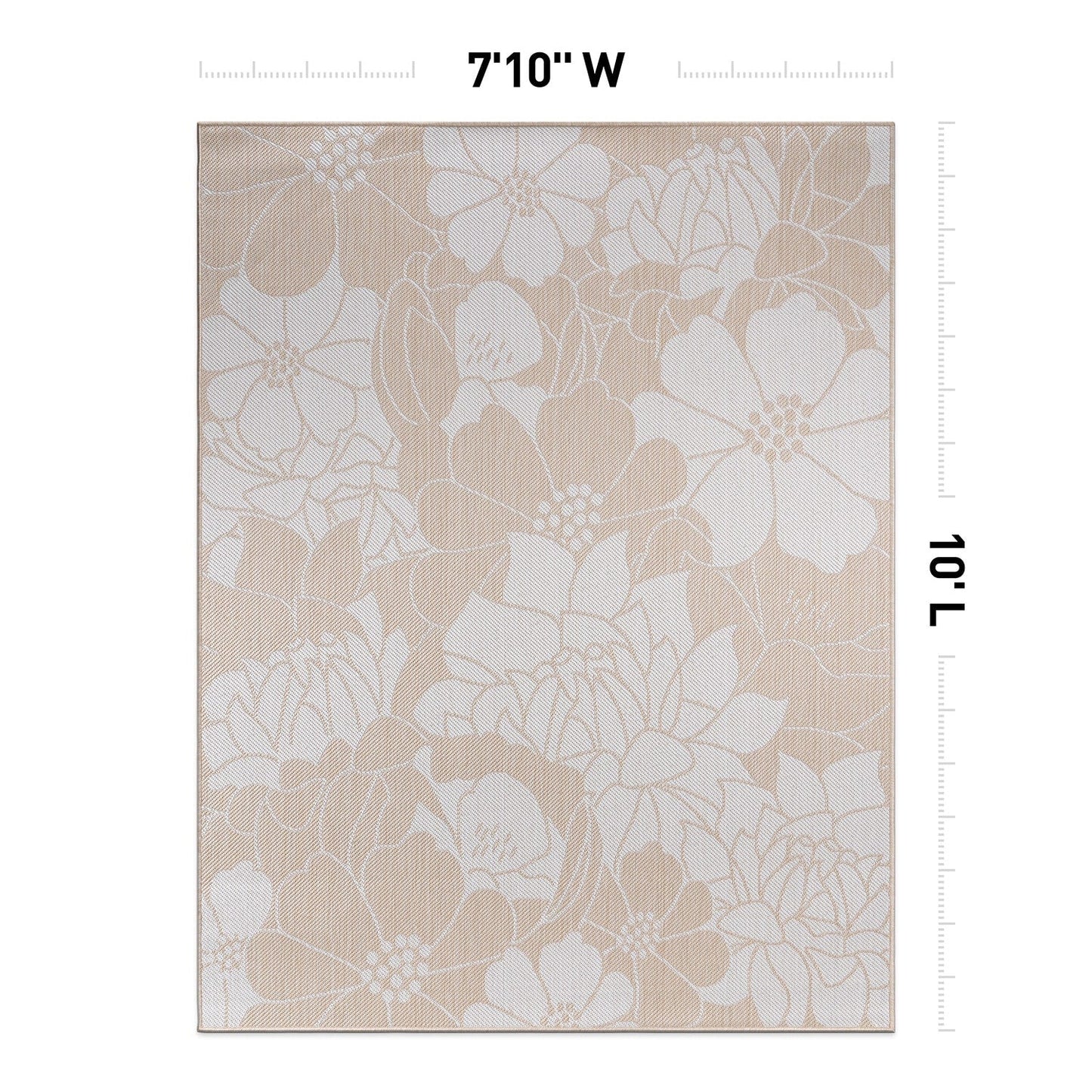 Tapis d'intérieur/extérieur moderne à motif floral texturé World Rug Gallery