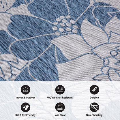 Tapis d'intérieur/extérieur moderne à motif floral texturé World Rug Gallery