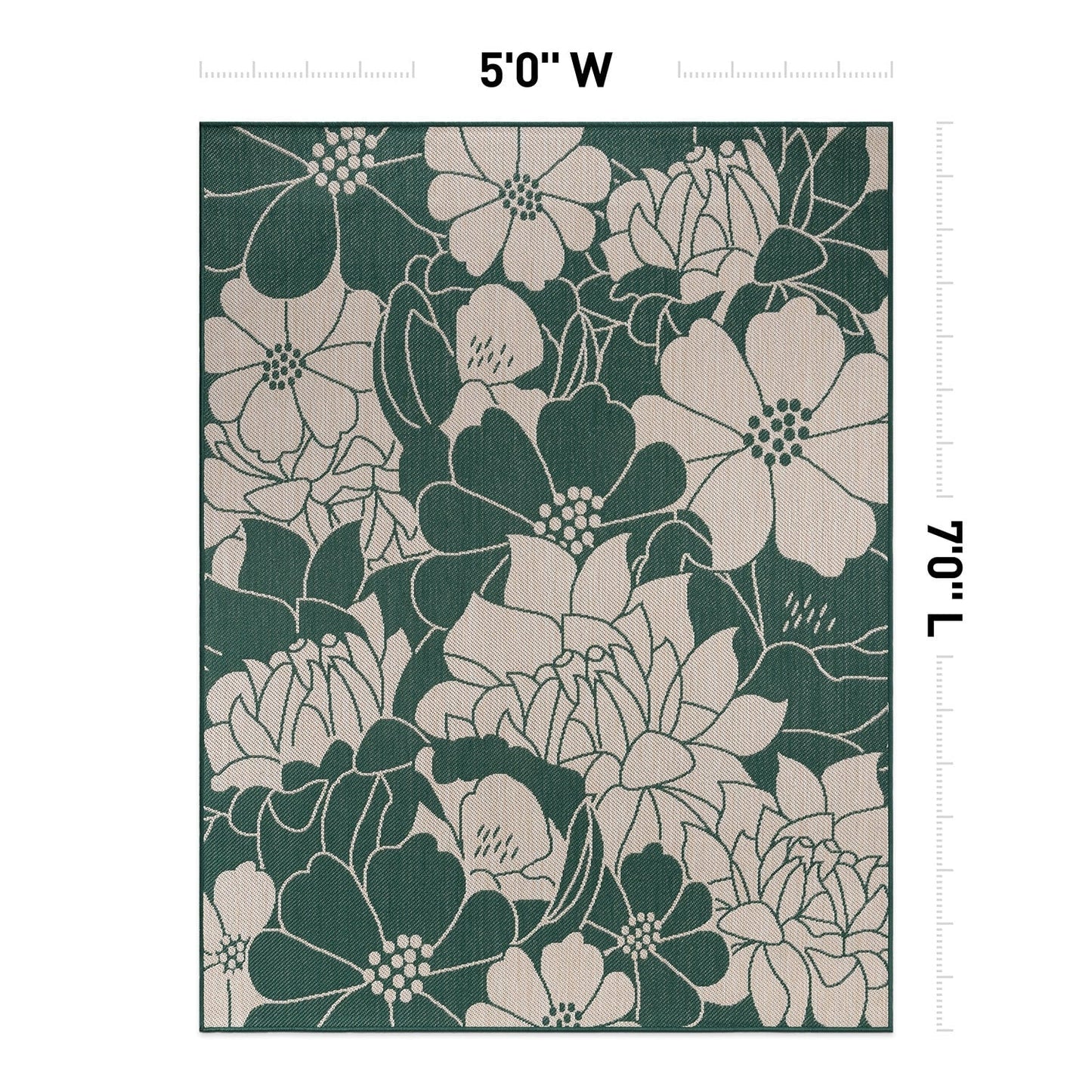 Tapis d'intérieur/extérieur moderne à motif floral texturé World Rug Gallery