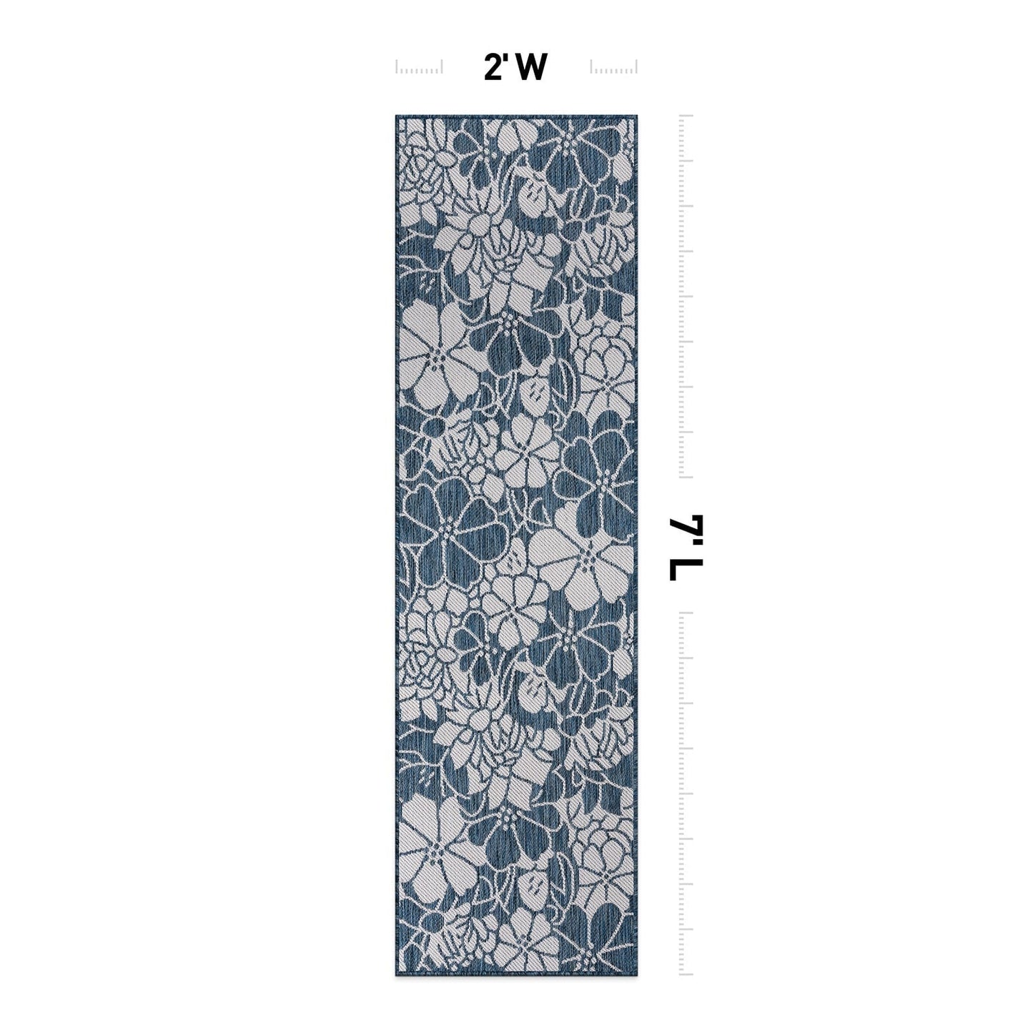 Tapis d'intérieur/extérieur moderne à motif floral texturé World Rug Gallery