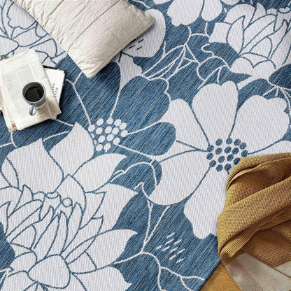 Tapis d'intérieur/extérieur moderne à motif floral texturé World Rug Gallery