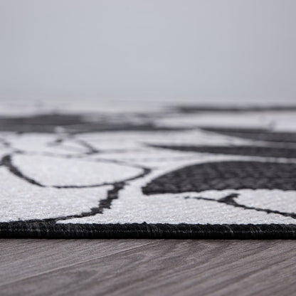 Tapis d'intérieur/extérieur moderne à motif floral texturé World Rug Gallery