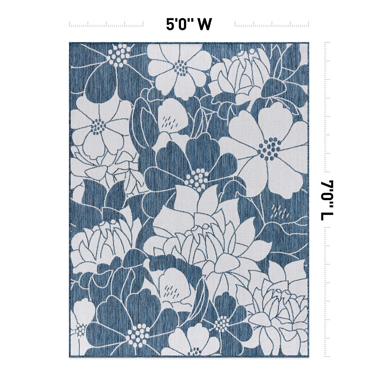 Tapis d'intérieur/extérieur moderne à motif floral texturé World Rug Gallery