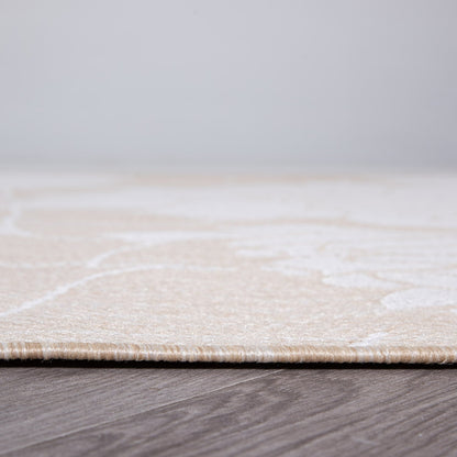 Tapis d'intérieur/extérieur moderne à motif floral texturé World Rug Gallery