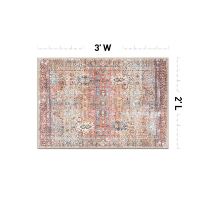 Tapis de transition World Rug Gallery, aspect vieilli, lavable en machine, antidérapant