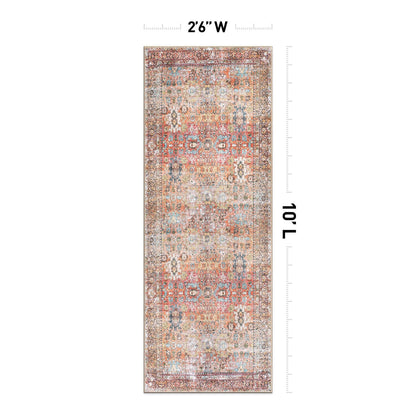 Tapis de transition World Rug Gallery, aspect vieilli, lavable en machine, antidérapant