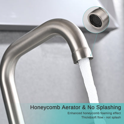 Robinet de lavabo de luxe YASIU 8 pouces à entraxe large avec bonde escamotable