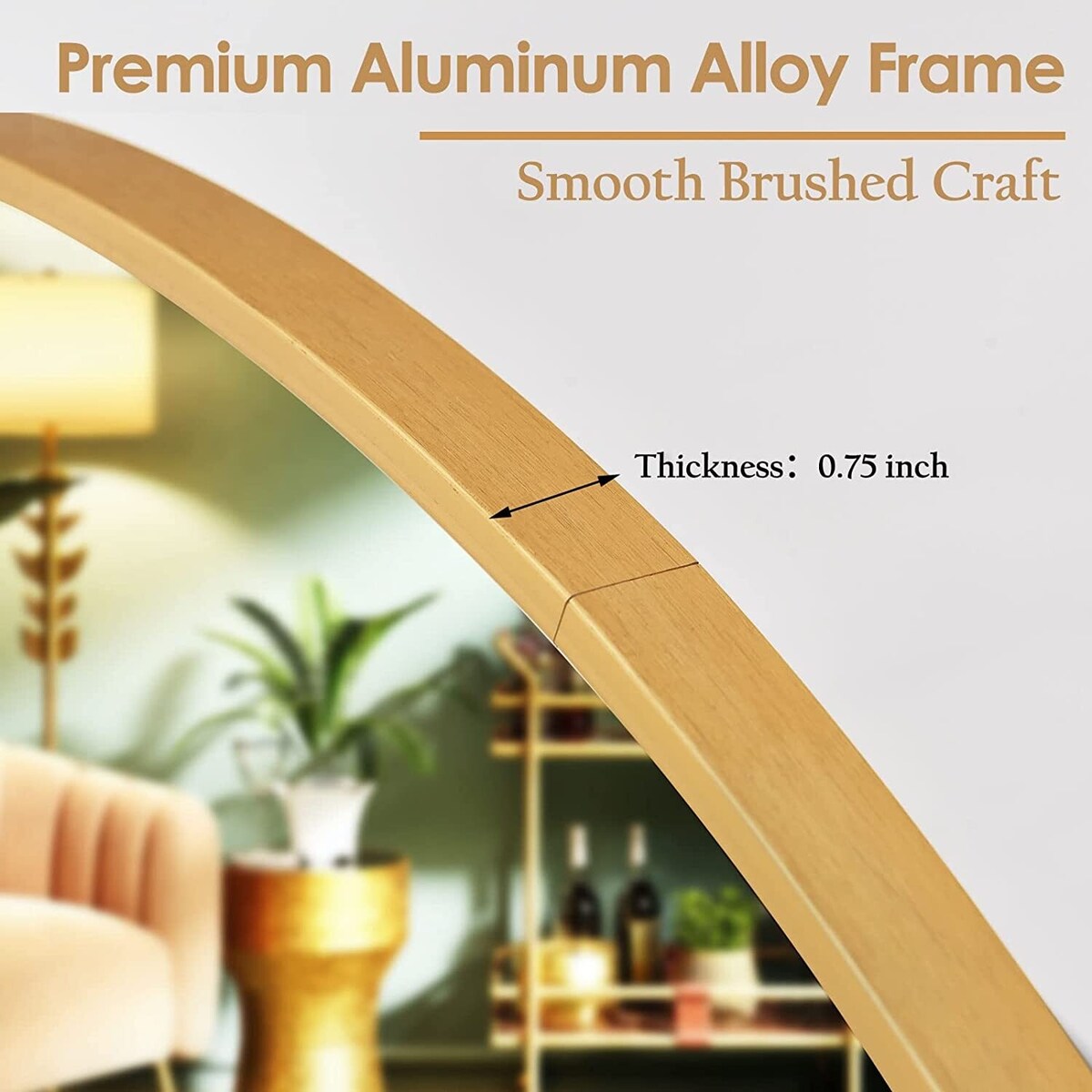 Miroir rond mural YVANLA pour salle de bain avec cadre en métal